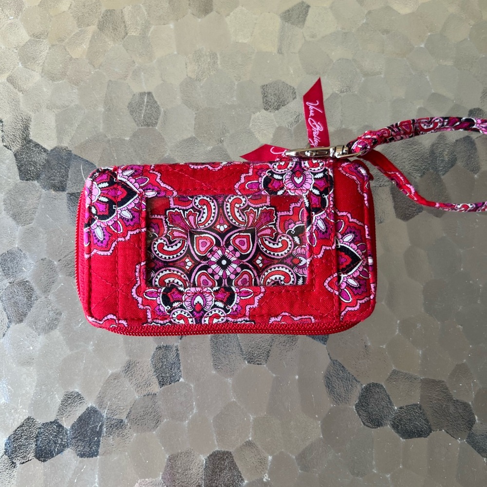 Vera Bradley Red Clutch with Paisley Design